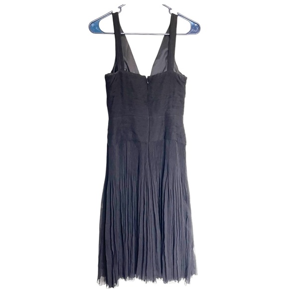 Vintage Y2K Elie Tahari Silk Micro Pleated Witchy Mini Dress Goth Black Size 4 - Picture 2 of 14